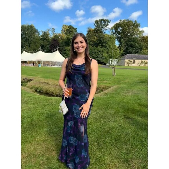 ROTATE Birger Christensen Floral Chiffon Gown Size 12 (Retails $430) - Picture 6 of 8